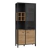 HIGH ROCK Display Cabinet in Matt Black & Riviera Oak