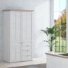ILLOPA 2 Doors Wardrobe in Snowy Oak & Oak Nelson - Image 7