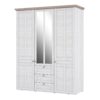ILLOPA 3 Doors Wardrobe in Snowy Oak & Oak Nelson - Image 3