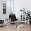 HEAVEN Round Coffee Table with Clear Glass Top and Chrome Legs - Image 4