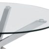 HEAVEN Round Coffee Table with Clear Glass Top and Chrome Legs - Image 6