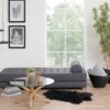 HEAVEN Round Coffee Table with Smoked Glass Top and Oak Legs - Image 5