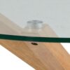 HEAVEN Round Coffee Table with Smoked Glass Top and Oak Legs - Image 4