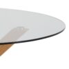 HEAVEN Round Dining Table with Clear Glass Top and Oak Legs - Image 7