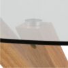 HEAVEN Round Dining Table with Clear Glass Top and Oak Legs - Image 6