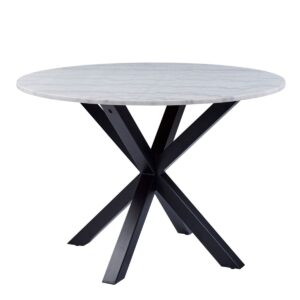 HEAVEN Round Dining Table with White Polished Marble Top