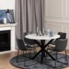 HEAVEN Round Dining Table with White Polished Marble Top - Image 4