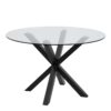 HEAVEN Round Dining Table with Clear Glass Top and Black Legs - Image 2