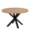HEAVEN Round Dining Table with Oak Top and Black Metal Legs