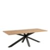HEAVEN Dining Table with Oak Top and Black Metal Legs