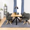 HEAVEN Dining Table with Oak Top and Black Metal Legs - Image 3
