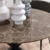 HEAVEN Round Dining Table with Brown Polished Marble Top - Image 4