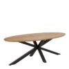 HEAVEN Oval Dining Table with Oak Top and Black Metal Legs