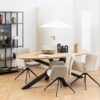HEAVEN Oval Dining Table with Oak Top and Black Metal Legs - Image 3