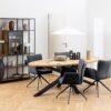 HEAVEN Oval Dining Table with Oak Top and Black Metal Legs - Image 4