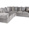 VENEZIA Fabric Corner Sofa with Scatter Back Cushions in Grey - Image 2