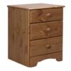 NORDIC Bedside Table with 3 Drawers in Cherry