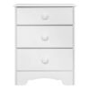 NORDIC Bedside Table with 3 Drawers in White - Image 2