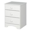 NORDIC Bedside Table with 3 Drawers in White - Image 3