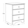 NORDIC Bedside Table with 3 Drawers in White - Image 5