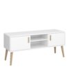 PAVONA TV Table with 2 Doors in Pure White
