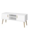 PAVONA TV Table with 2 Doors in Pure White - Image 3