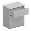 MEMPHIS Chest of 3 Drawers in Whitewash - Image 4