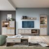 RIVERO 1 Door 2 Drawers TV Unit in Grey & Oak - Image 3