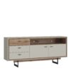 RIVERO 2 Doors 3 Drawers Open Shelf Sideboard in Grey & Oak
