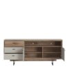 RIVERO 2 Doors 3 Drawers Open Shelf Sideboard in Grey & Oak - Image 2