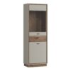 RIVERO 2 Doors 1 Drawer Display Cabinet in Grey & Oak