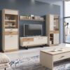 RIVERO 2 Doors 1 Drawer Display Cabinet in Grey & Oak - Image 3