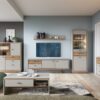 RIVERO 2 Doors 2 Drawers TV Unit in Grey & Oak - Image 6