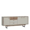 RIVERO 3 Doors 3 Drawers Wide Sideboard in Grey & Oak