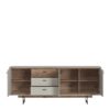 RIVERO 3 Doors 3 Drawers Wide Sideboard in Grey & Oak - Image 2
