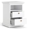 PARIS Package inc. Bedside 2 Drawers, Chest of 4 Drawers & Wardrobe 2 Doors in White - Image 3