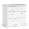 PARIS Package inc. Bedside 2 Drawers, Chest of 4 Drawers & Wardrobe 2 Doors in White - Image 6