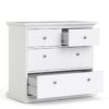 PARIS Package inc. Bedside 2 Drawers, Chest of 4 Drawers & Wardrobe 2 Doors in White - Image 7