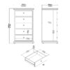 PARIS Chest of 5 Drawers in White - Image 8