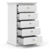 PARIS Chest of 5 Drawers in White - Image 4