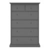 PARIS Chest of 5 Drawers in Matt Grey - Image 2