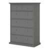 PARIS Chest of 5 Drawers in Matt Grey - Image 5