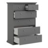 PARIS Chest of 5 Drawers in Matt Grey - Image 7