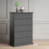 PARIS Chest of 5 Drawers in Matt Grey - Image 3