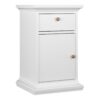 PARIS Nightstand with 1 Door & 1 Drawer in White