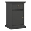 PARIS Nightstand with 1 Door & 1 Drawer in Matt Grey