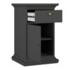 PARIS Nightstand with 1 Door & 1 Drawer in Matt Grey - Image 4