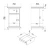 PARIS Nightstand with 1 Door & 1 Drawer in Matt Grey - Image 8