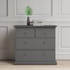 PARIS Package inc. Bedside 2 Drawers, Chest of 4 Drawers & Wardrobe 2 Doors in Matt Grey - Image 8