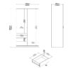 NAIA Wardrobe with 1 Dliding Door, 1 Door & 3 Drawers in Jackson Hickory Oak - Image 11